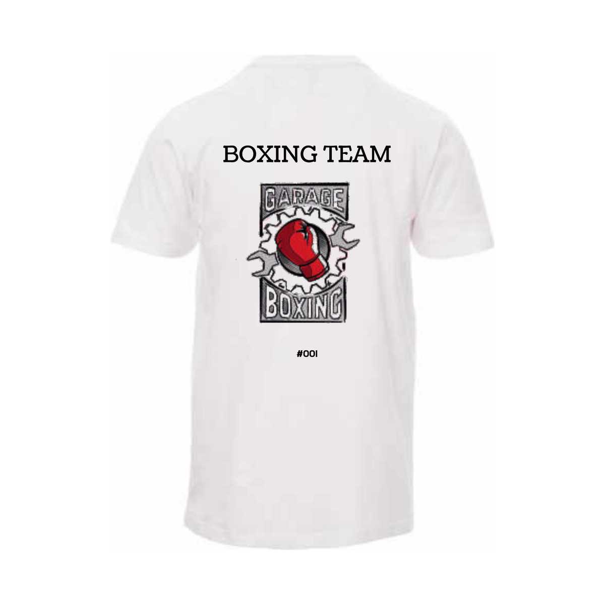 Tričko Boxing Team #001 – Bílá – zadní